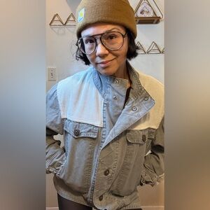 Vintage Canvas and Corduroy Jacket in Grey